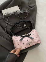 Bow Ruched Strap Crossbody Bag