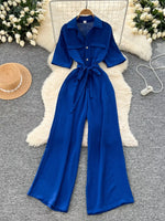 Tie Waist Wide Leg Jumpsuit