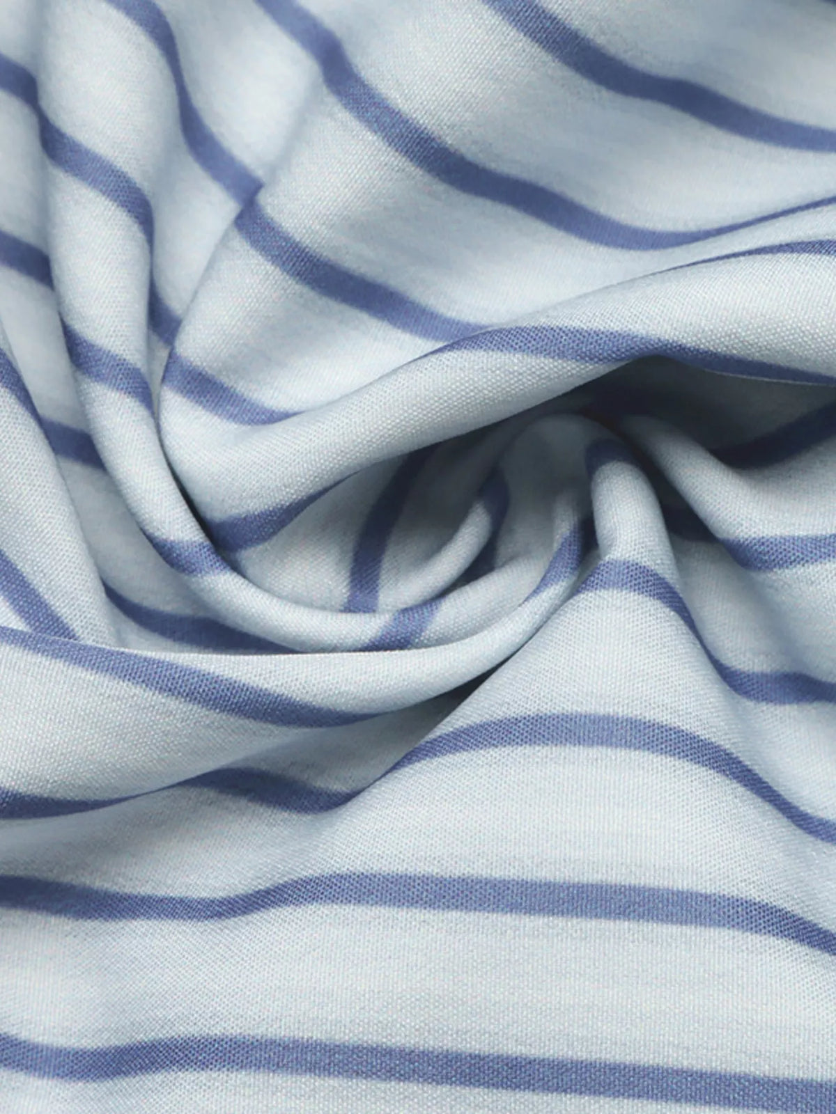 Striped Mandarin Knot Buttons Peplum Hem Shirt