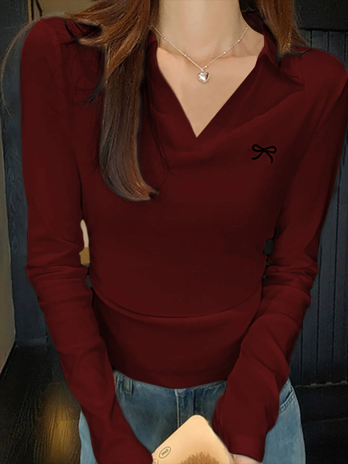 Johnny Collar Long Sleeve T-Shirt