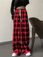 Plaid High Waist Wide Leg Pants