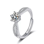 1 Carat Moissanite 925 Sterling Silver Ring