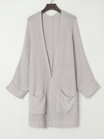 Oversized Fold Over Sleeve Open Front Cardigan