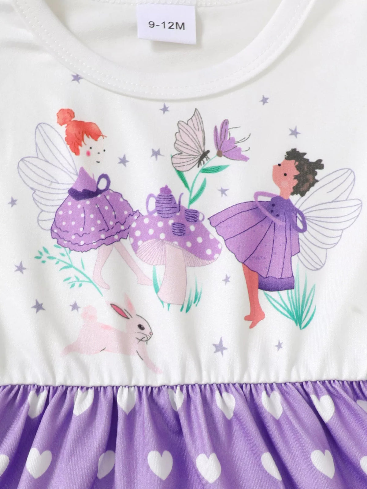 3-Piece Children's Printed Ruffle Sleeve Baby Dress