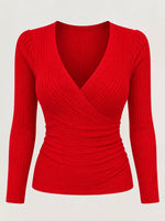Full Size Ribbed Long Sleeve Slim Fit T-Shirt Plus Size