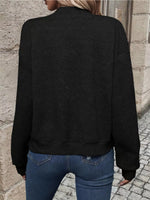 Textured Knit Zip-Up Bomber Jacket