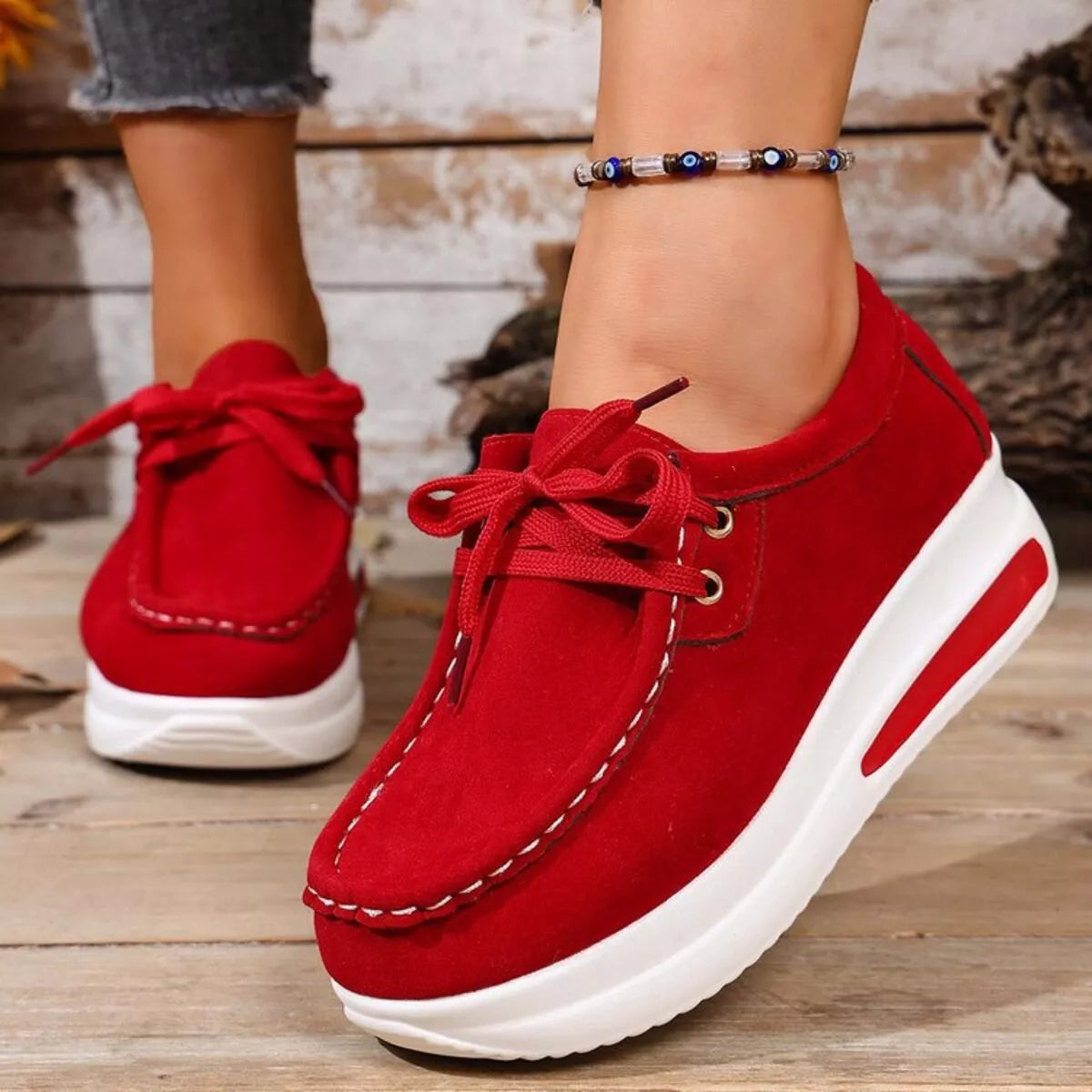 Round Toe Platform Sneakers