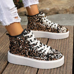 Sequin Round Toe Platform Sneakers