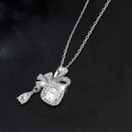 1.5 Carat Moissanite 925 Sterling Silver Bowknot Pendant Necklace