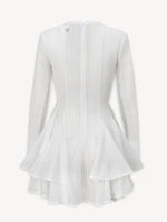 Layered Round Neck Long Sleeve Dress
