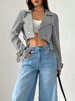Double-Breasted Cropped Outerwear