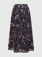 Floral Print Flowy Midi Skirt