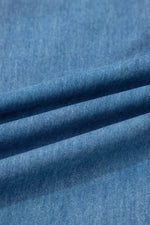 Ruffled Hem Wide Leg Chambray Pants