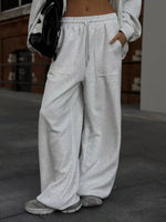 Oversized Zip-Up Hoodie and Wide-Leg Pants Set