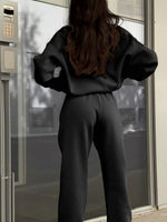 Half Zip Sweatshirt and Pants Set