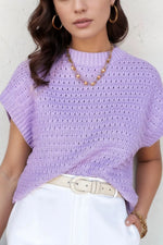 Short Sleeve Knit Sweater Top