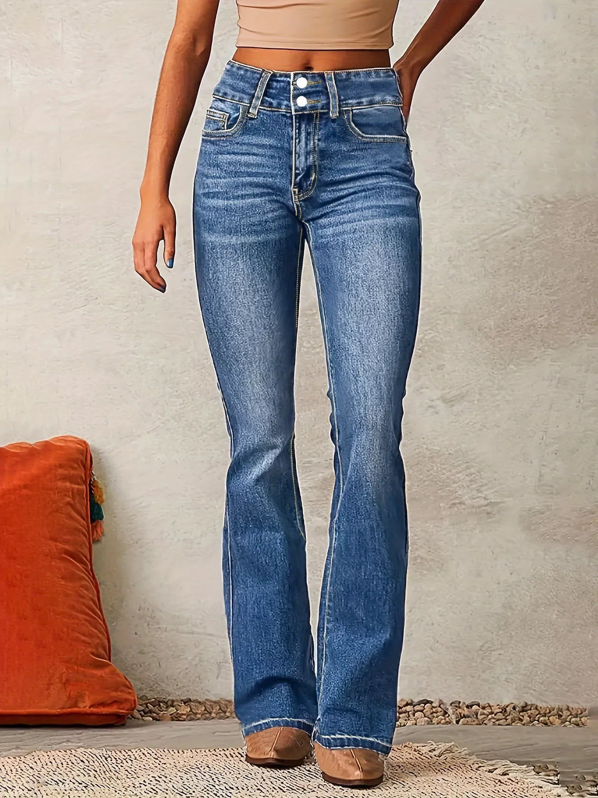 High-Waisted Flare Jeans