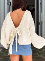 Tied Drop Shoulder Cardigan