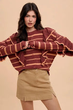 Annie Wear Comfort Stretch Cotton Slit Detailed Mini Skirt