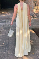 Adjustable Strap Maxi Cami Dress with Scarf