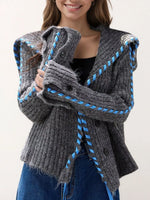 Ribbed Knit Open Front Cardigan