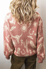 Western Graphic Round Neck Sweater