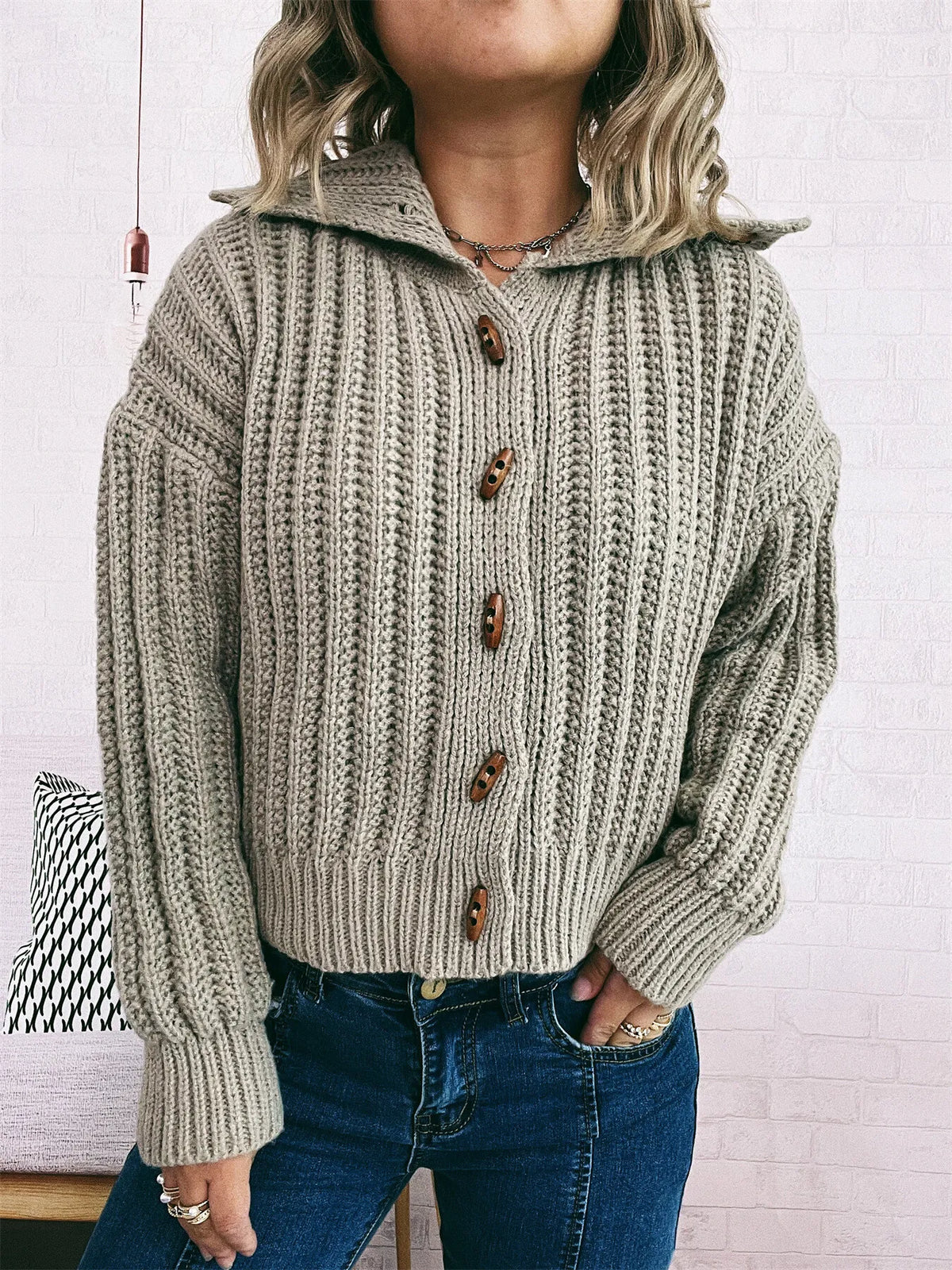 Button Up Long Sleeve Cardigan