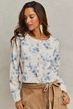 SO ME Vintage Floral Print Button Down Sweater Cardigan