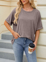 Casual Loose Fit Rolled Sleeve T-Shirt
