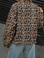 Leopard Print Casual Button Up Jacket