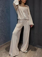 Zip Up Cropped Outerwear and Pants Set