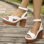 Open Toe Block Heels Sandals