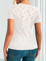 Lace V-Neck Short Sleeve Top