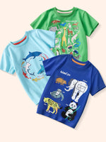 Children's Animal Print Crew Neck Short Sleeve T-Shirt
