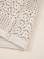 Hollowed Knit Open Front Cardigan