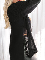 Oversized Knit Cardigan with Open Front Design