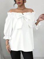 Bow Flounce Sleeve Blouse