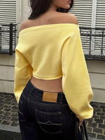 Off-Shoulder Cropped Sweater