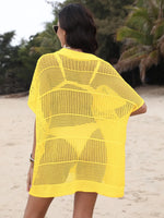 Hollow Out Collared Neck Cover-Up
