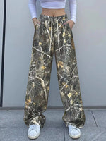 Relaxed Fit Camo Print Drawstring Waist Pants