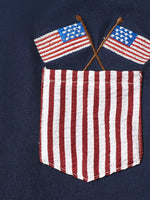 Children's American Flag Pocket T-Shirt and Striped Shorts Set