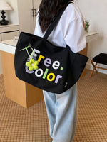 Letter Canvas Shoulder Bag