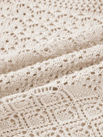 Hollowed Knit Open Front Cardigan