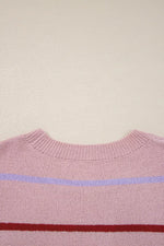 Striped Drop Shoulder Long Sleeve Sweater