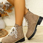 Round Toe Lace Up Boots