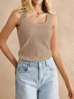 Textured Knit Scoop Neck Tank