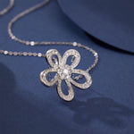925 Sterling Silver Flower Pendant Necklace