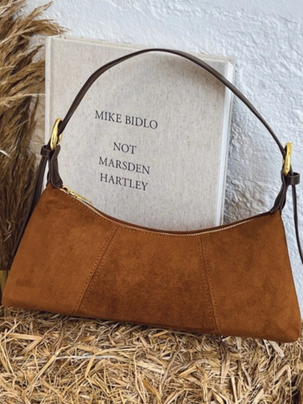 Vintage Suede Hobo Shoulder Bag
