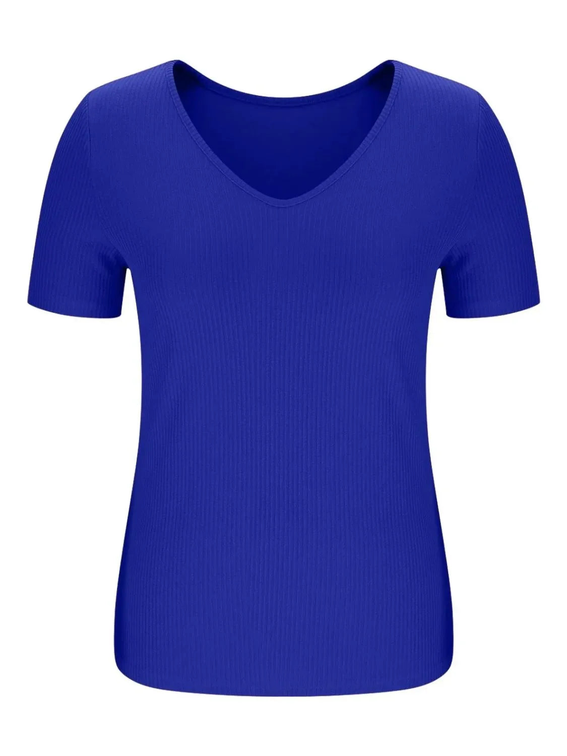 Solid V-Neck Short Sleeve T-Shirt
