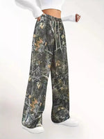Relaxed Fit Camo Print Drawstring Waist Pants